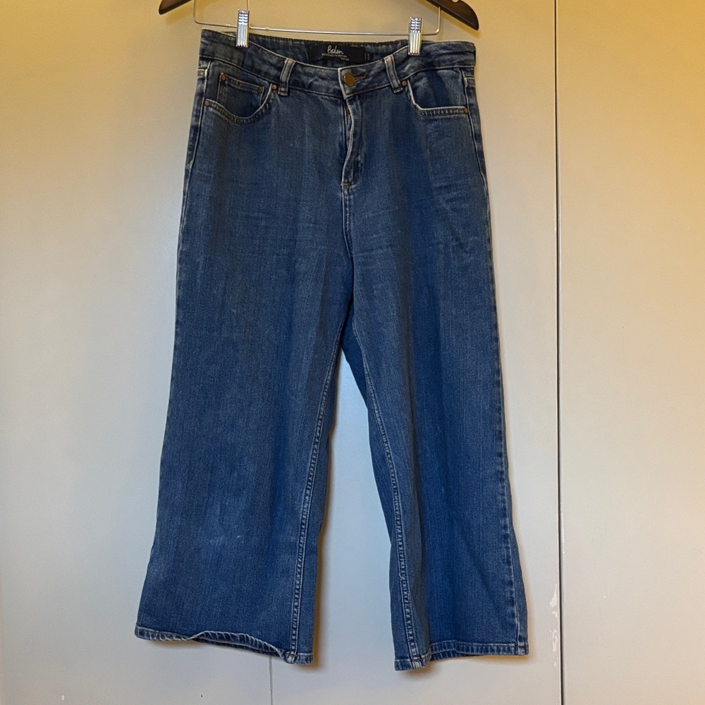 Boden The York Cropped Wide Leg Jeans 8 Regular
